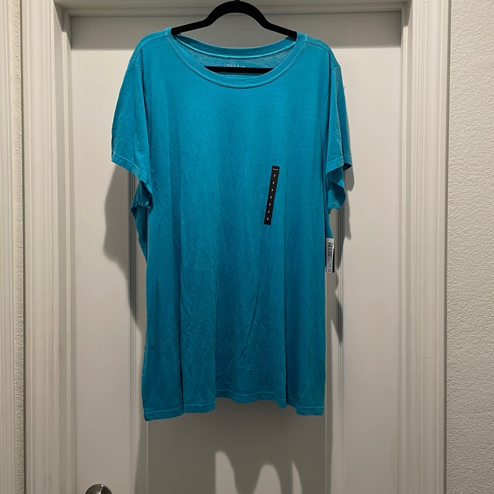 NWT Torrid Classic Fit Aqua Shirt